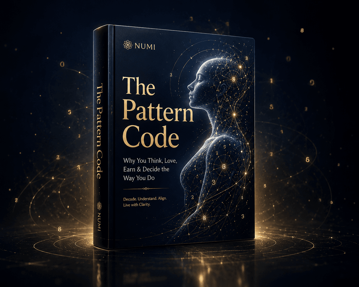 NUMI Pattern Code book in a cinematic numerology scene